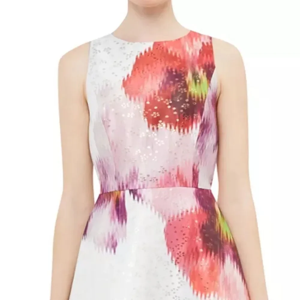 Ted Baker Jenn Expressive Pansy Jacquard Floral Midi Dress| Size 8 - Picture 3 of 10